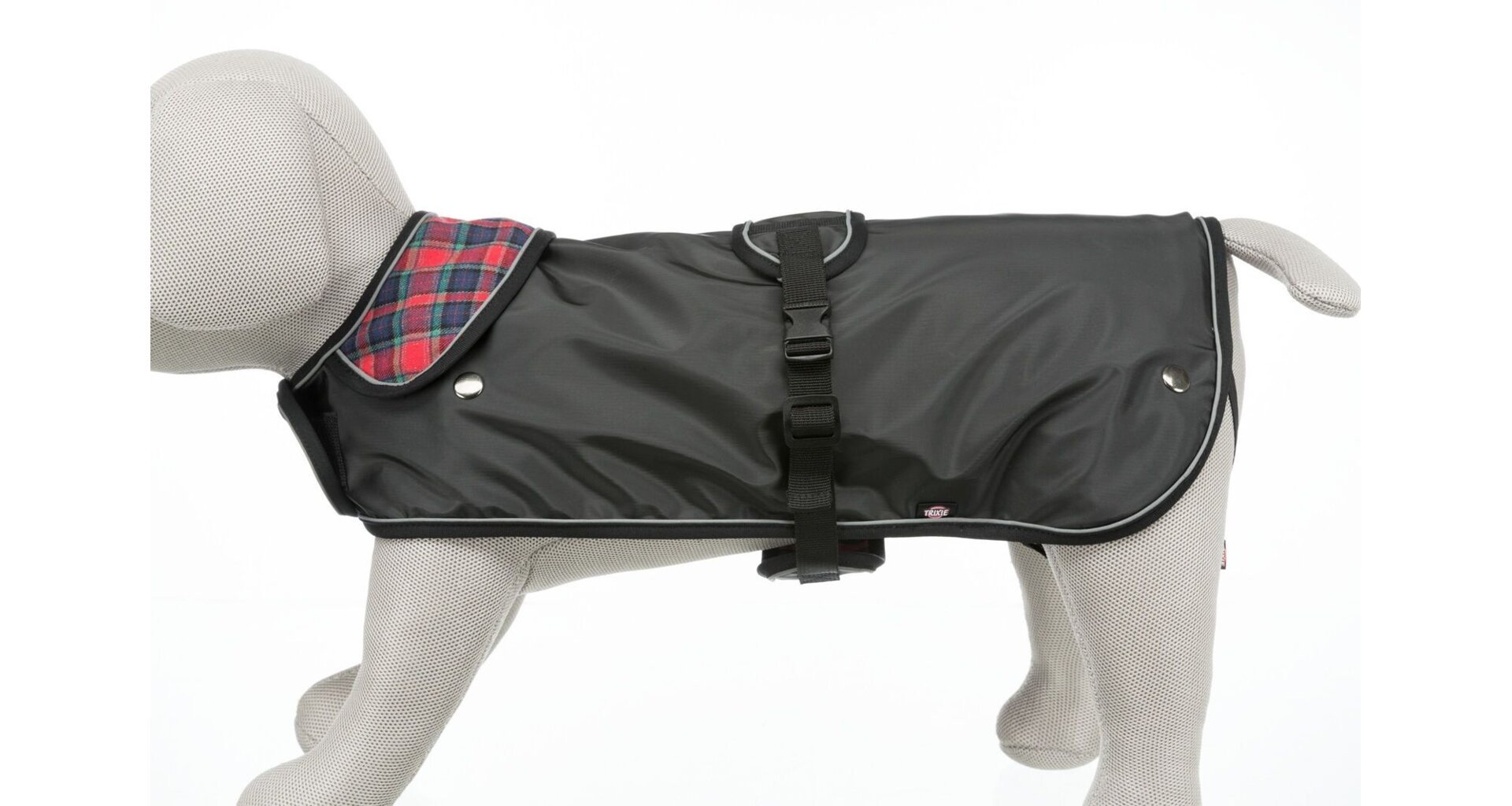 E-shop Trixie Hermy coat, S: 38 cm, black/red
