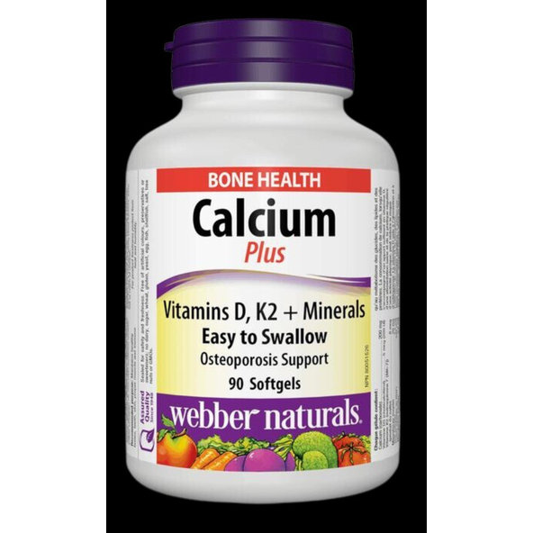 Webber Naturals Calcium Plus Vitamín D3, K2 , Minerály 90 tabliet