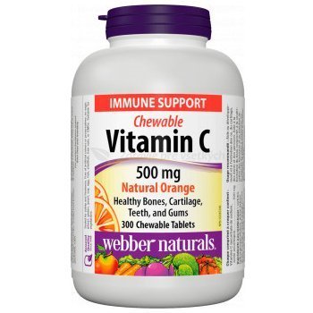 E-shop Webber naturals Vitamín C 500 mg s príchuťou pomaranča 120 žuvacích tabliet