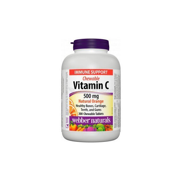 Webber naturals Vitamín C 500 mg s príchuťou pomaranča 120 žuvacích tabliet