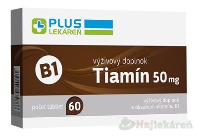 E-shop PLUS LEKÁREŇ Tiamín 50 mg (vitamín B1) 60ks