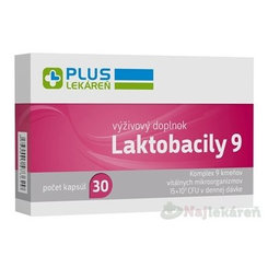 PLUS LEKÁREŇ Laktobacily 9 na zlepšenie trávenia, 30ks