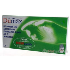 DUMAX RUKAVICE latexové vyšetrovacie nesterilné bez púdru, veľkosť L; 100ks