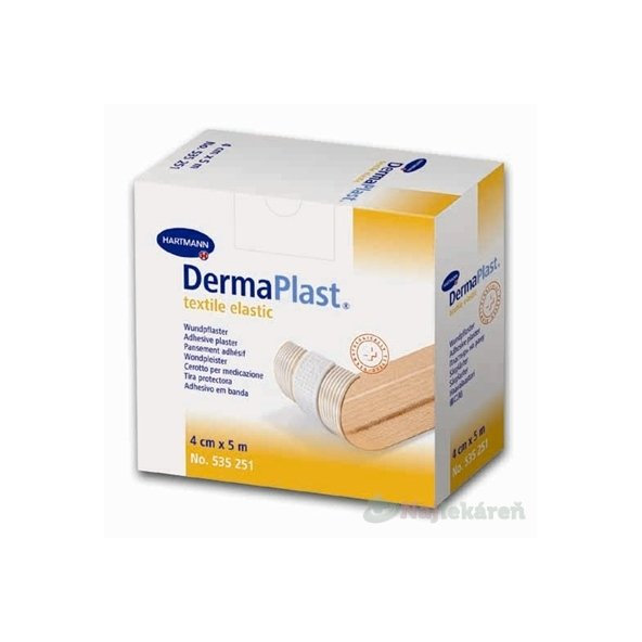 DERMAPLAST TEXTILE ELASTIC náplasť na rany z textilnej tkaniny elastická (8cmx5m) 1ks