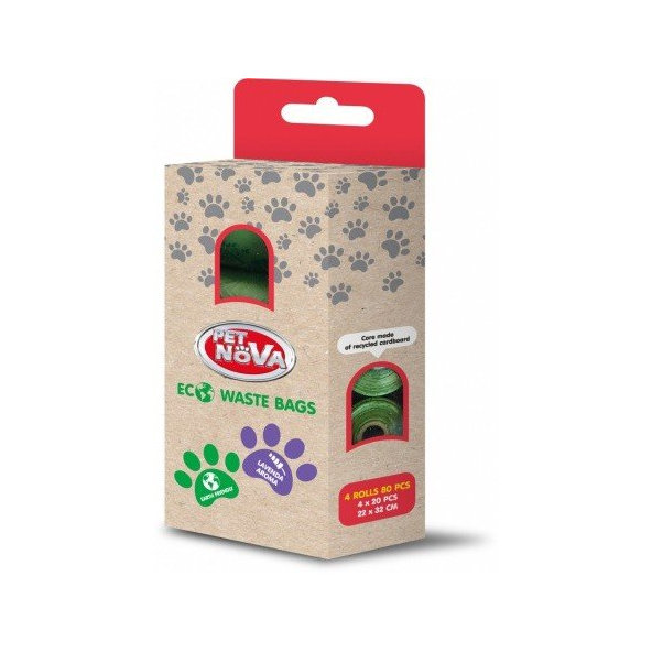 Pet Nova ECO biologicky odbúrateľné vrecká na výkaly pre psy 4 x 20ks