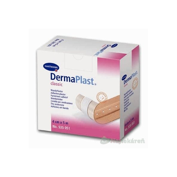 DERMAPLAST CLASSIC náplasť na rany z textilnej tkaniny (6cmx5m) 1ks