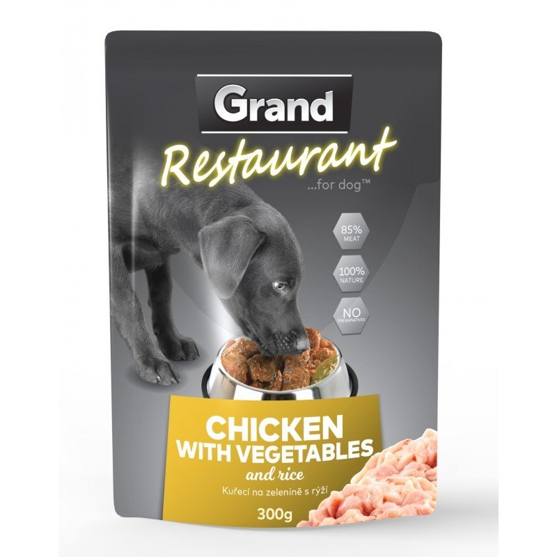 E-shop Grand - konzervy GRAND RESTAURANT kuracie na zelenine 300g kapsicka pre psy