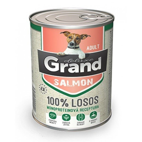 Grand - konzervy GRAND deluxe dospelý 400g  100% LOSOS