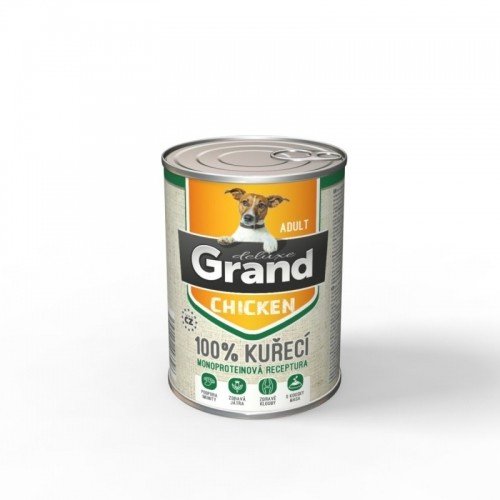 Grand - konzervy GRAND deluxe dospelý 820g 100% KURACIE