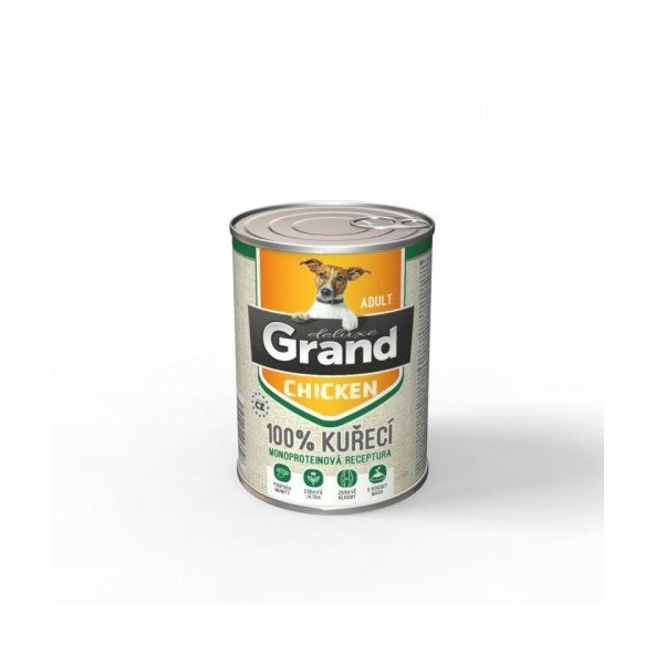 Grand - konzervy GRAND deluxe dospelý 820g  100% KURACIE