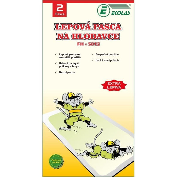 EKOLAS Lepová pasca na hlodavce - papierová 2ks