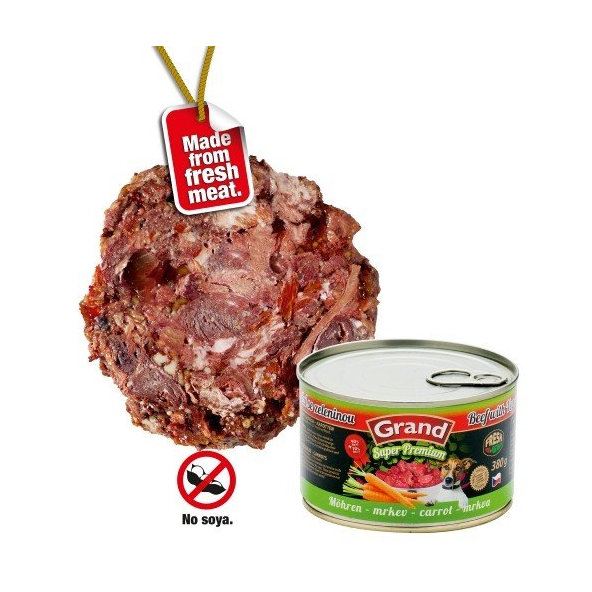 Grand - konzervy GRAND SUPERPR. adult hovadzie,mrkva 380g