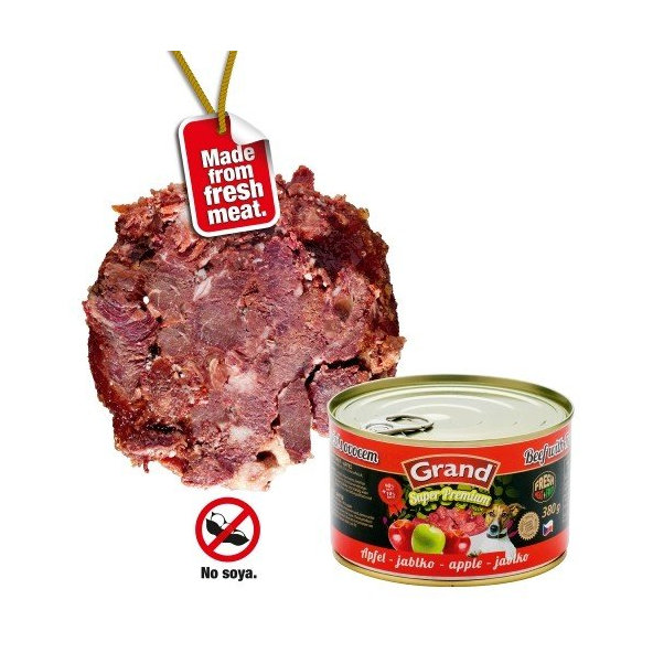 Grand - konzervy GRAND SUPERPR. adult hovadzie,jablk 380g