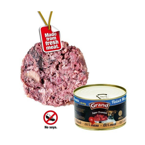 Grand - konzervy GRAND SUPERPR. adult masovy mix 405g