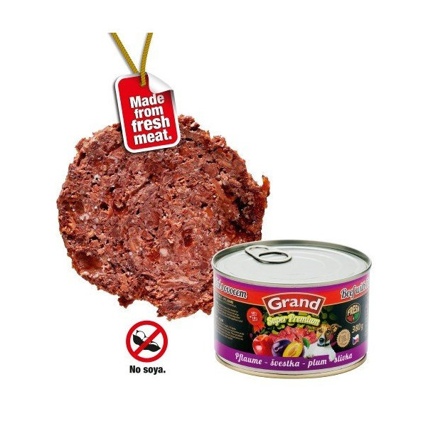 Grand - konzervy GRAND SUPERPR. adult hovadzie,slivk 380g