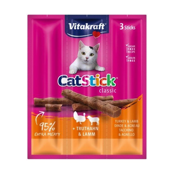 Vitakraft VK Cat stick minTurke.+lamb3x6g/20