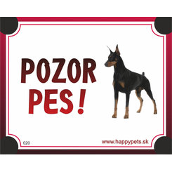 HP product for Happy Pets Tabulka POZOR PES  - doberman