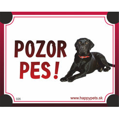 HP product for Happy Pets Tabulka POZOR PES  - labrador cierny