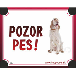 HP product for Happy Pets Tabulka POZOR PES  - irsky seter