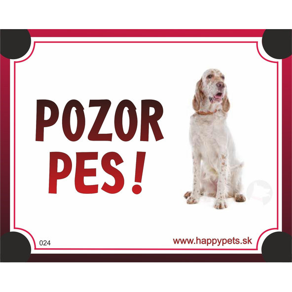 HP product for Happy Pets Tabulka POZOR PES  - irsky seter