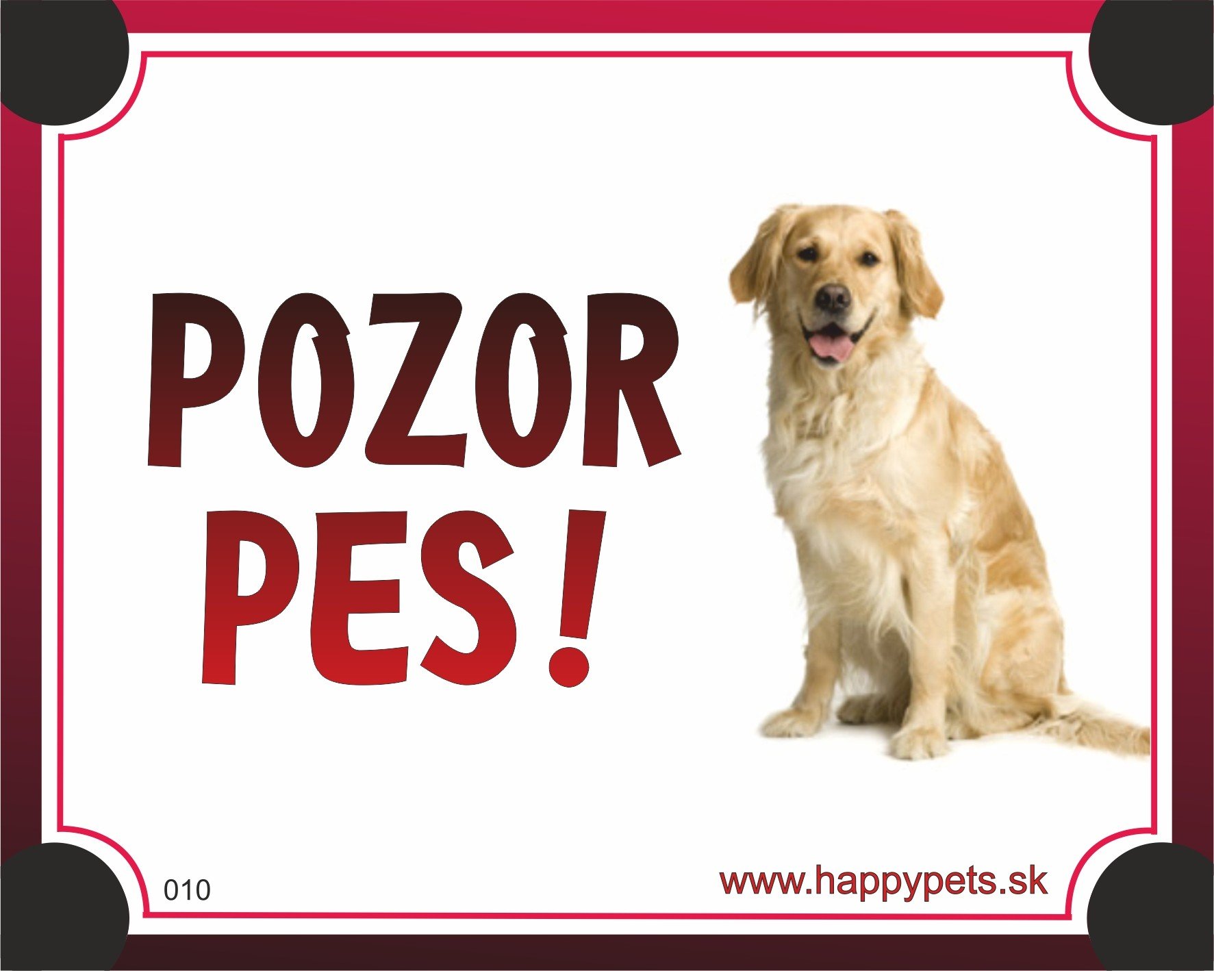 HP product for Happy Pets Tabulka POZOR PES - labrador svetly