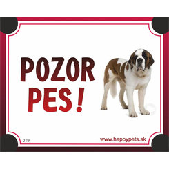 HP product for Happy Pets Tabulka POZOR PES  - bernardin