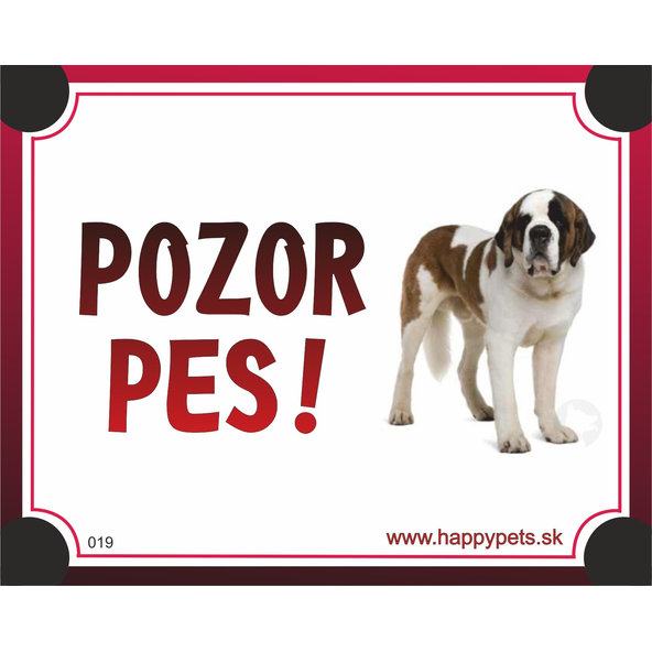HP product for Happy Pets Tabulka POZOR PES  - bernardin