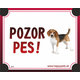 HP product for Happy Pets Tabulka POZOR PES  - beagle