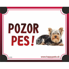 HP product for Happy Pets Tabulka POZOR PES  - yorkshire