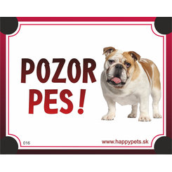HP product for Happy Pets Tabulka POZOR PES  - buldog