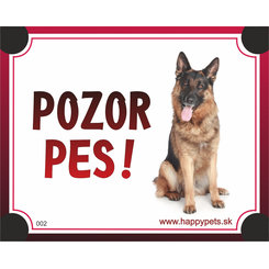 HP product for Happy Pets Tabulka POZOR PES  - nemecký ovciak