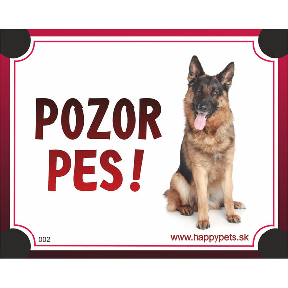 HP product for Happy Pets Tabulka POZOR PES  - nemecký ovciak