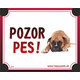 HP product for Happy Pets Tabulka POZOR PES  - boxer