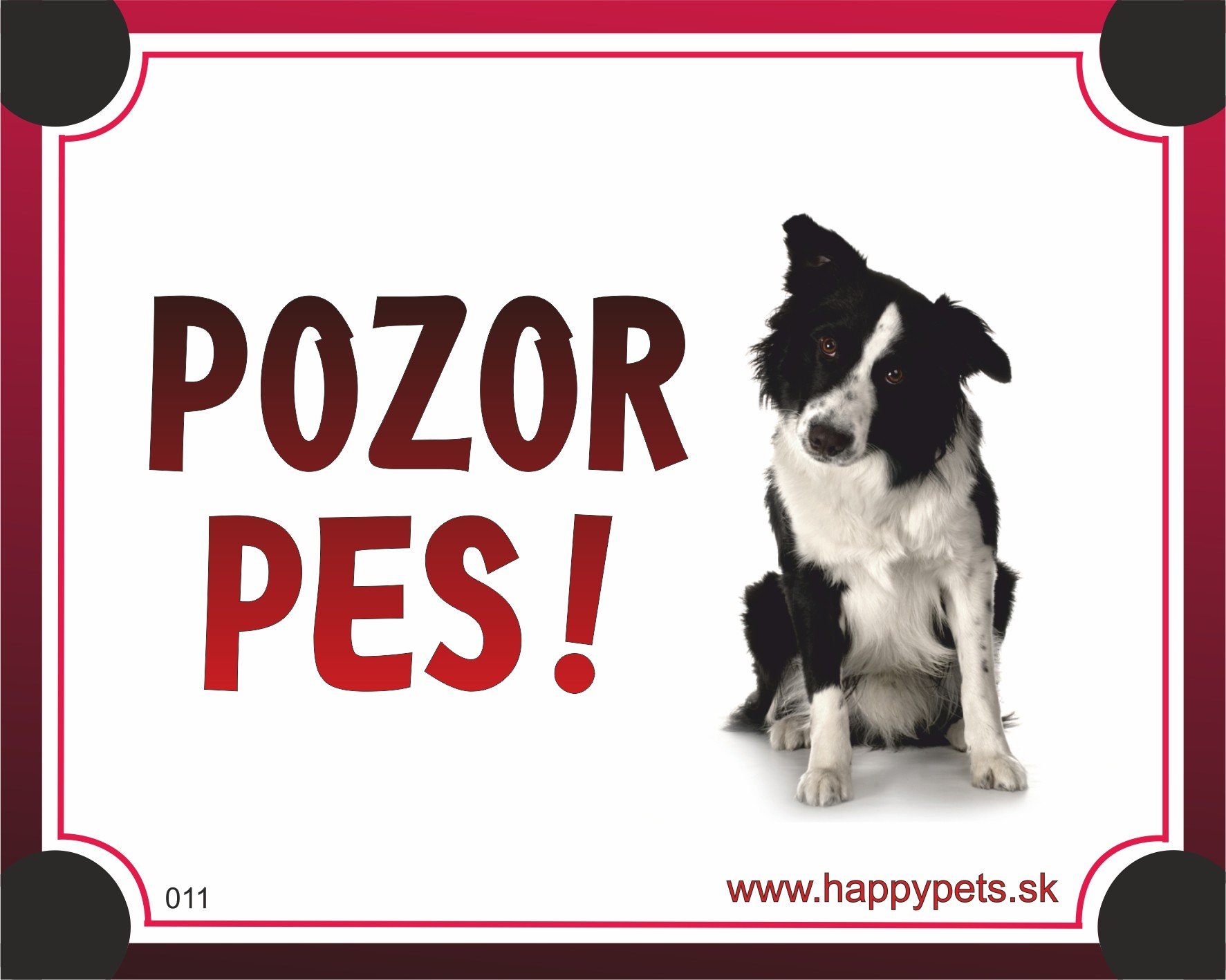 E-shop HP product for Happy Pets Tabulka POZOR PES - border kolia