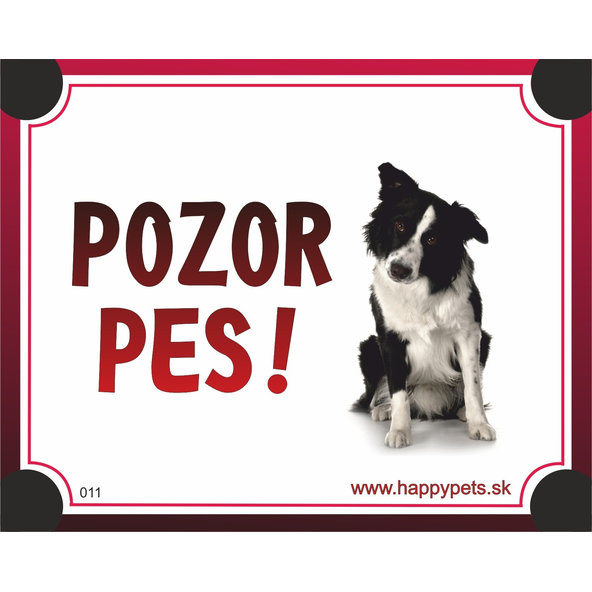 HP product for Happy Pets Tabulka POZOR PES  - border kolia