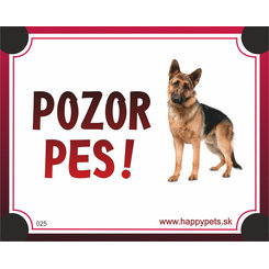 HP product for Happy Pets Tabulka POZOR PES  - nemecky ovciak