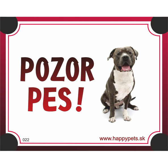 HP product for Happy Pets Tabulka POZOR PES  - amer. pitbull