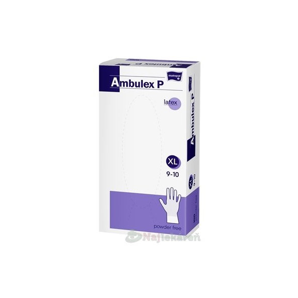 Ambulex P rukavice LATEXOVÉ, potiahnuté polymérom veľ. XL, nesterilné, nepudrované 100ks