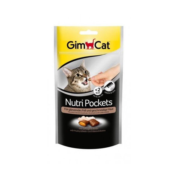 Gimpet GIMCAT Nutri Pockets hydina a biotín 60g