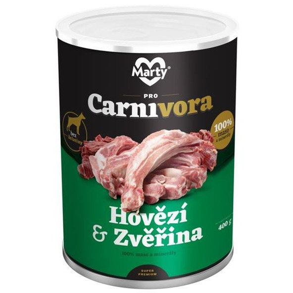 MARTY ProCarnivora Konzerva MARTY ProCarnivora dogs divina a hovädzie 400g