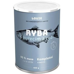 LOUIE Konzerva LOUIE ryba, kuracie,  ryža 400g pre psov
