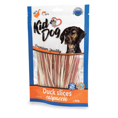 Maškrta pre psy KID DOG Kačacie prúžky carpaccio 80g