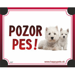 HP product for Happy Pets Tabulka POZOR PES  - vestfalsky terier