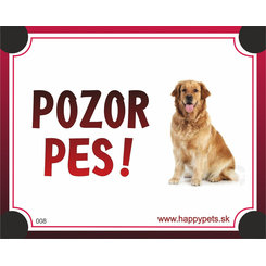 HP product for Happy Pets Tabulka POZOR PES  - zlaty retriever