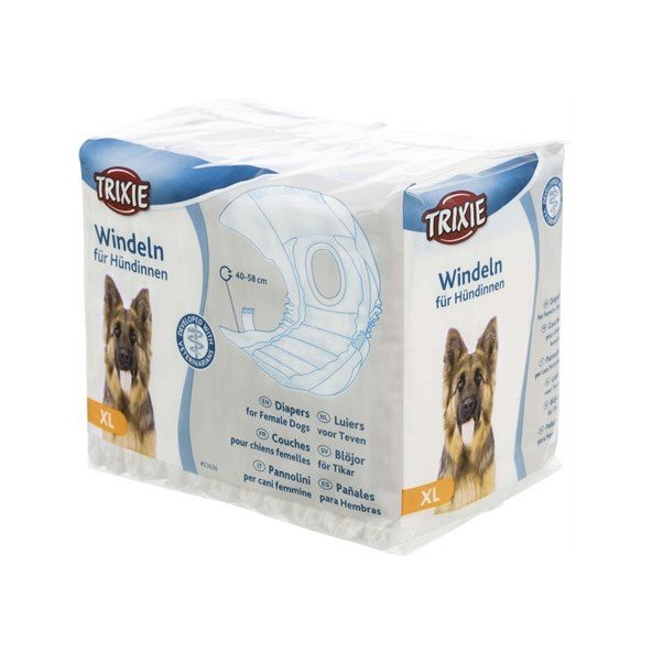 Trixie Diapers for female dogs, XL: 40–58 cm, 12 pcs.