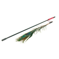 Trixie Playing rod with peacock feather, plastic, 47 cm