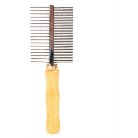 Trixie Comb, double-sided medium/coarse, wood/metal prongs, 17 cm