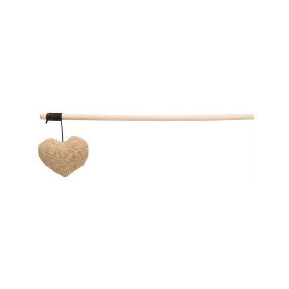 Trixie Playing rod with heart, wood/fabric, catnip, 35 cm