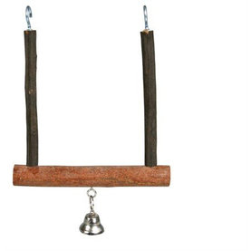 Trixie Swinging trapeze with bell, bark wood, 12 × 15 cm