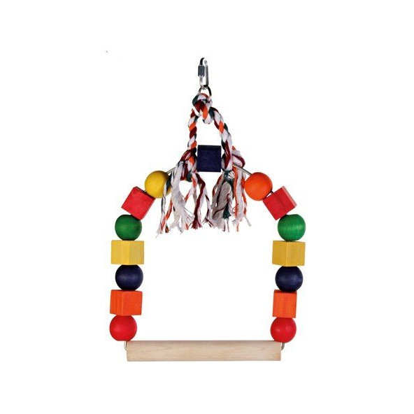 Trixie Arch swing with colourful blocks, wood, 20 × 29 cm